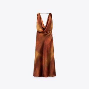 Zara Satin Effect Print Dress